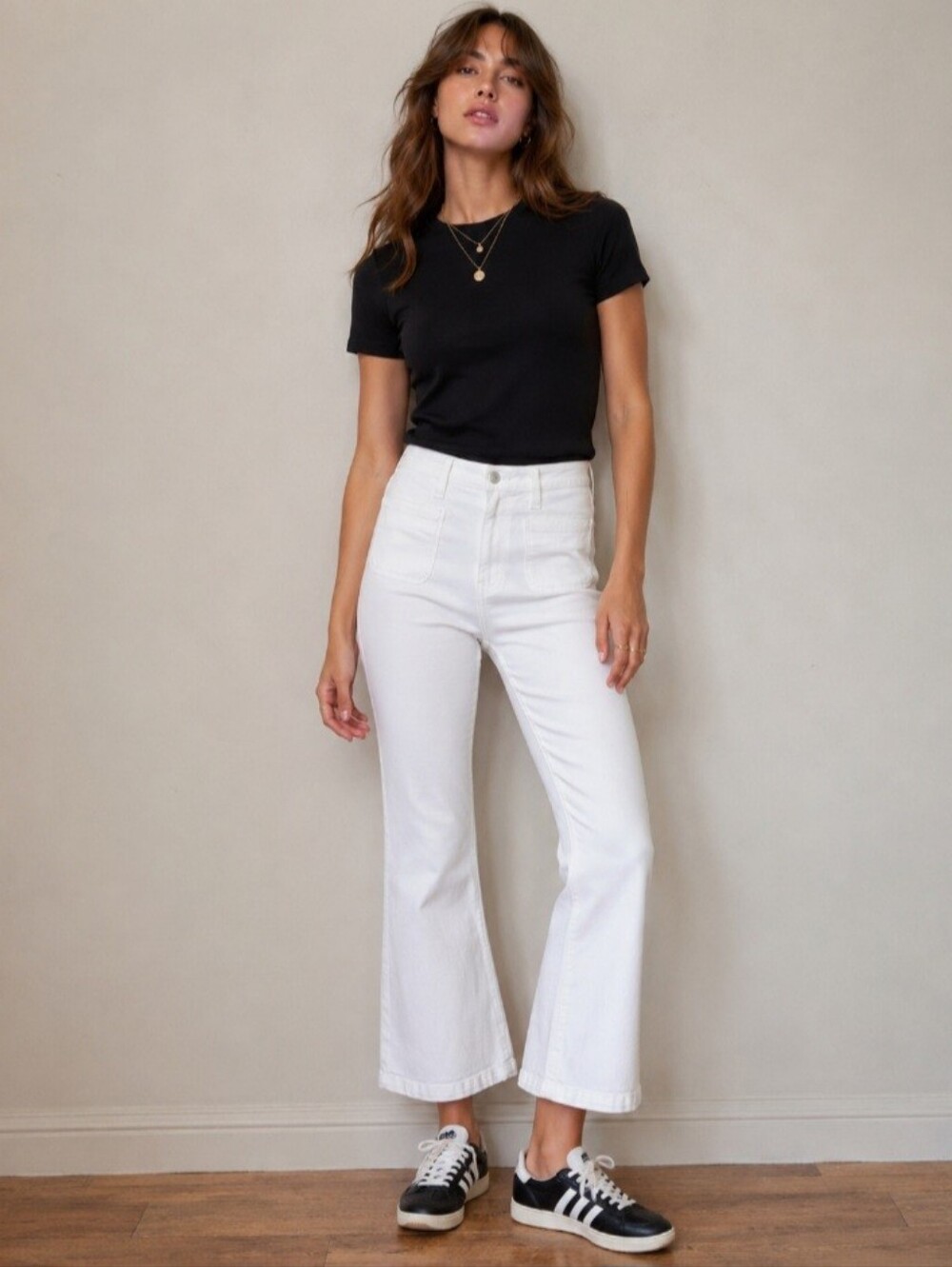 Madewell White Mid Rise Kick Out Denim Jeans Size 31 Ankle Cropped Patch Pockets